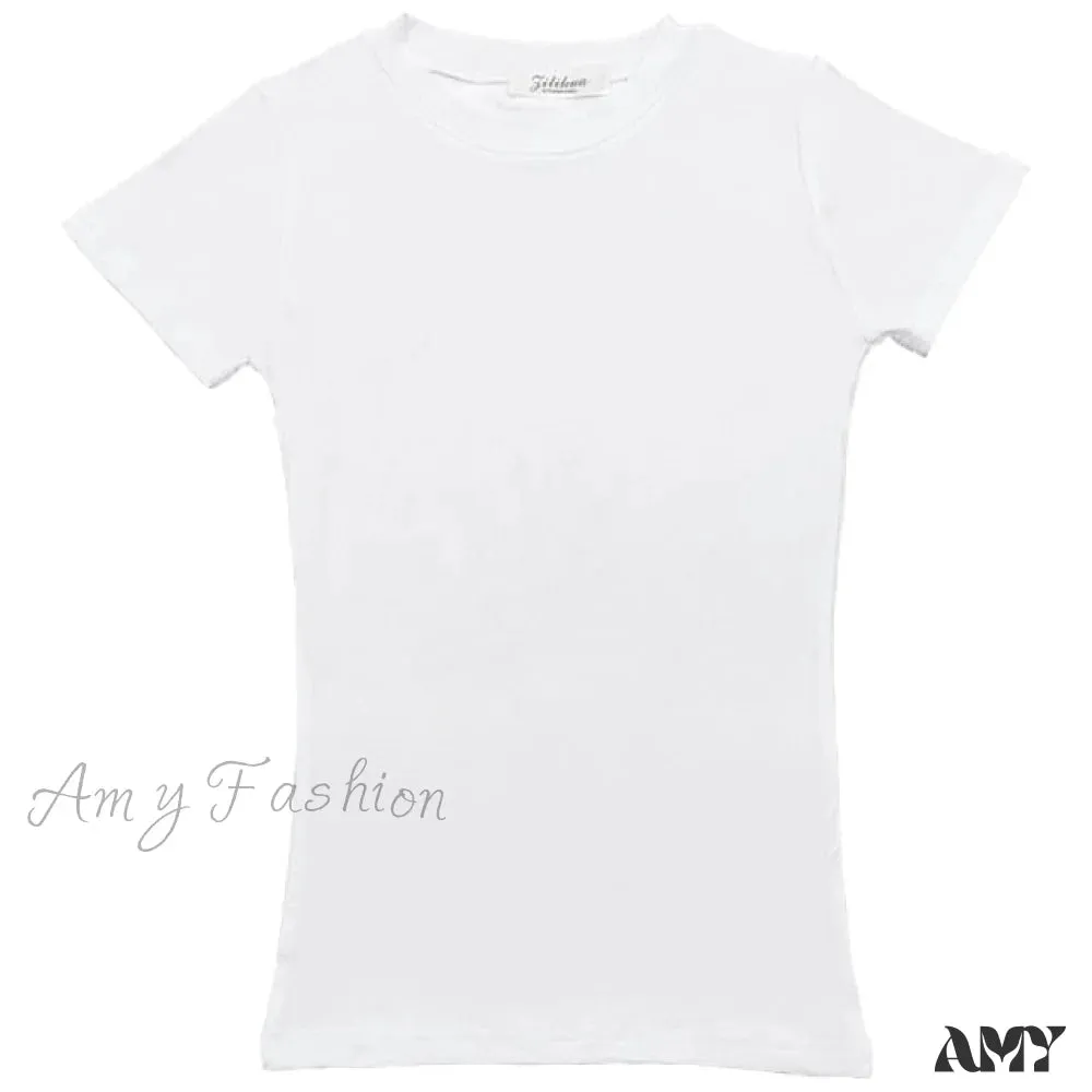 Amy Fashion - Simple Fashion Girls Tops Tee