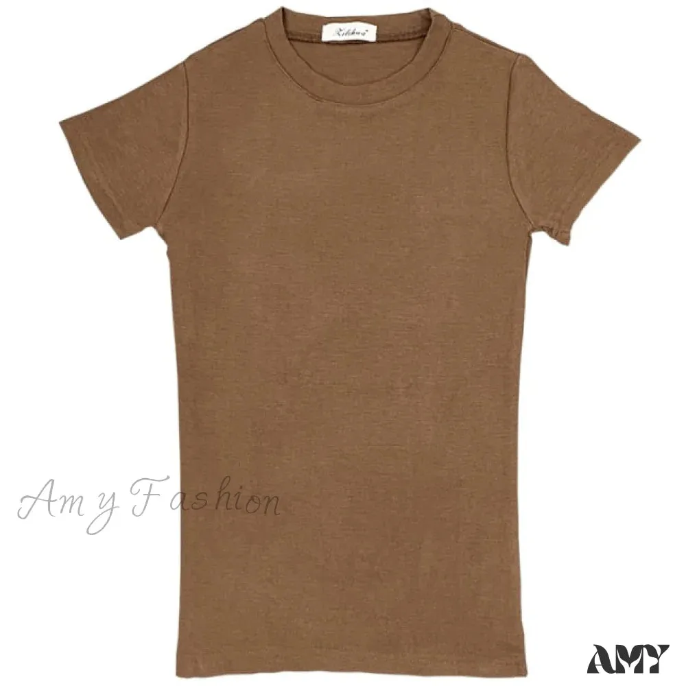 Amy Fashion - Simple Fashion Girls Tops Tee