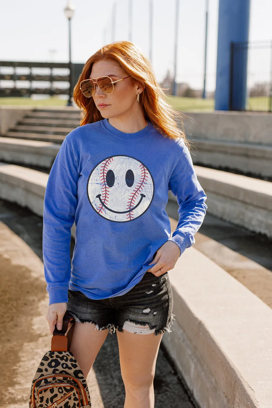 BALL FIELD VIBES VINTAGE WASH LONG SLEEVE TEE