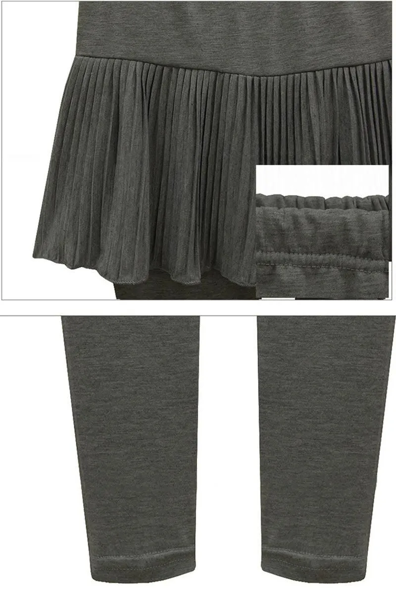 BASIC WARM RUFFLED SKIRT LEGGINGS