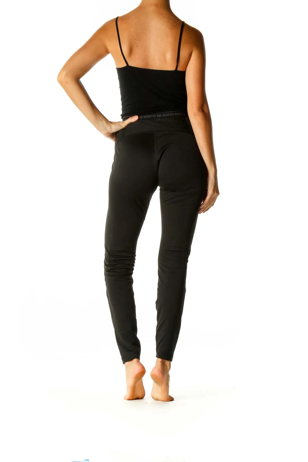 Black Solid Activewear Warm Leggings