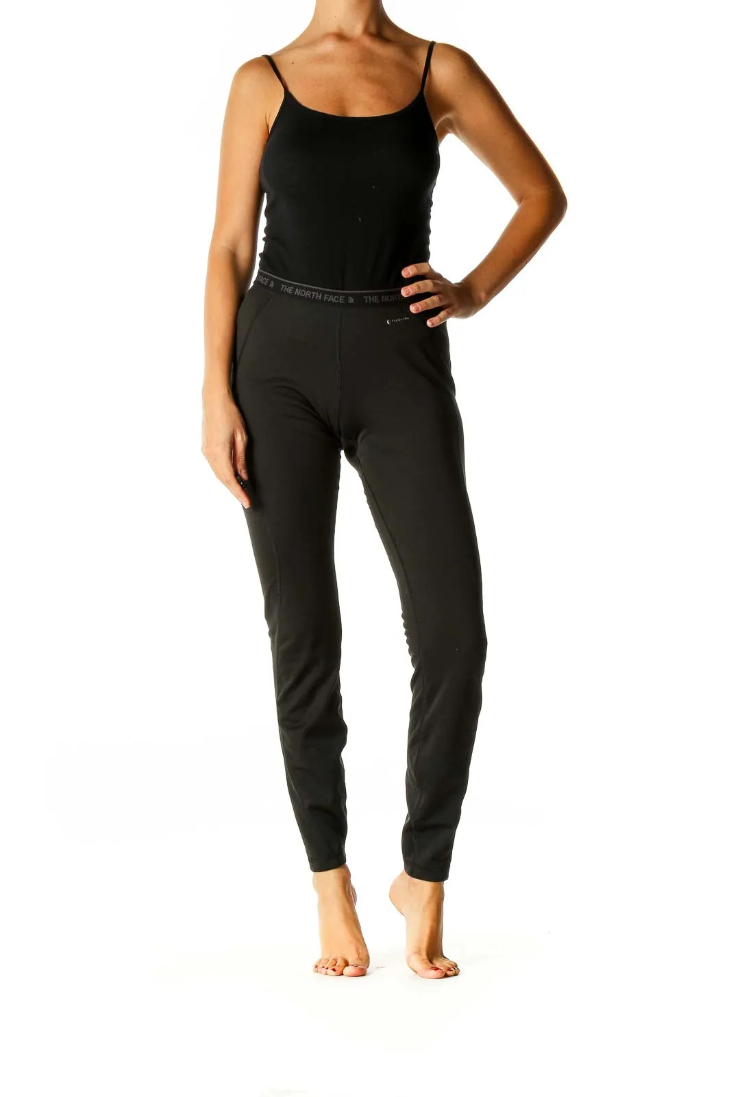 Black Solid Activewear Warm Leggings