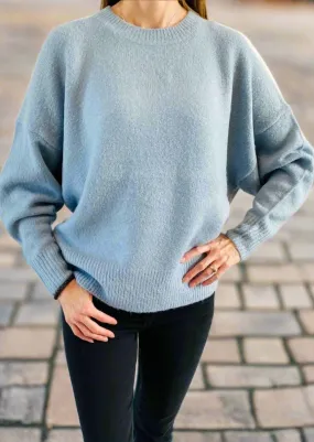 BLUE FOG HIGH LOW SWEATER