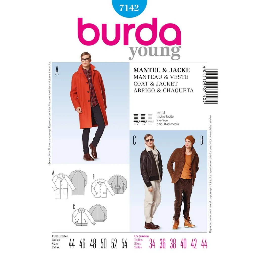 Burda B7142 Coat &Jacket Sewing Pattern