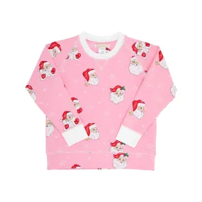 Cassidy Comfy Crewneck Dear Santa (Hamptons Hot Pink) with Worth Avenue White