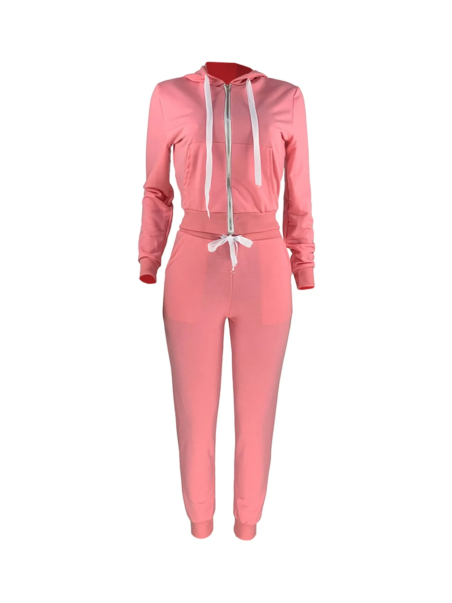 Casual Long Sleeve  Color Jogger Set