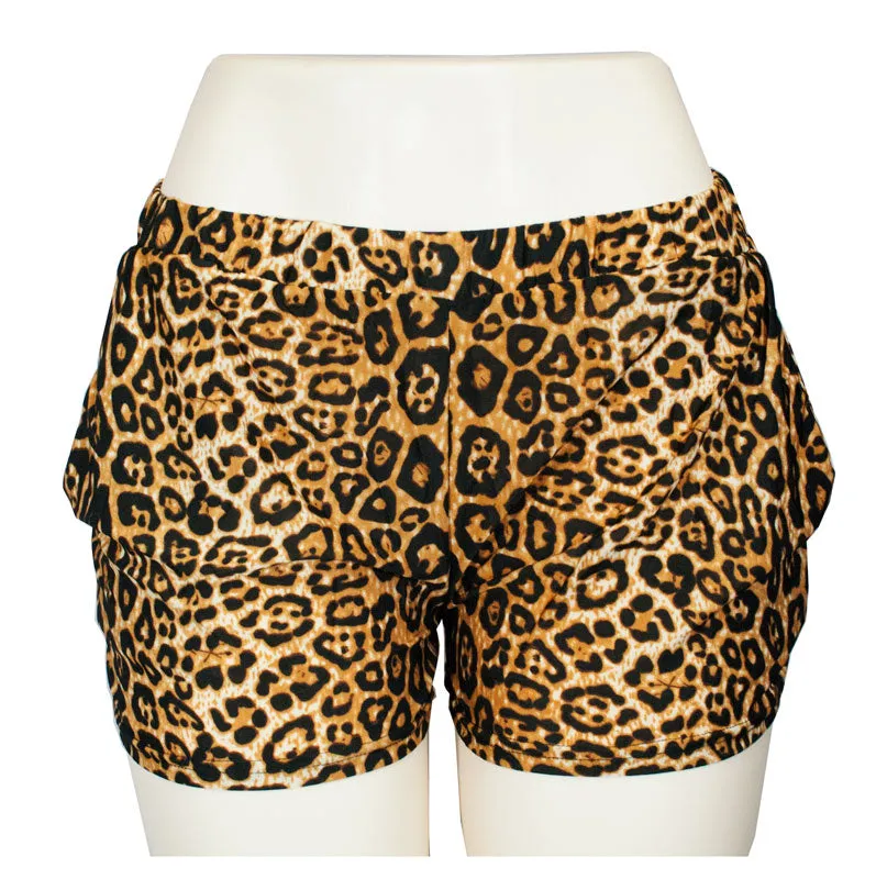 Casual Pull On Animal Print Shorts