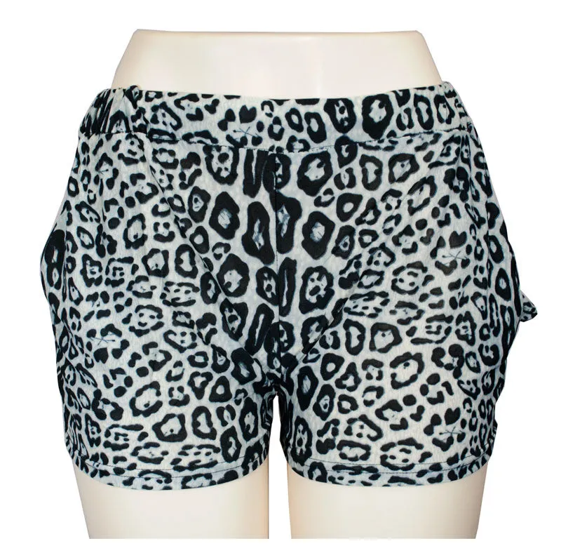 Casual Pull On Animal Print Shorts