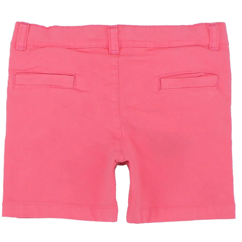 Coral Gabardine Shorts