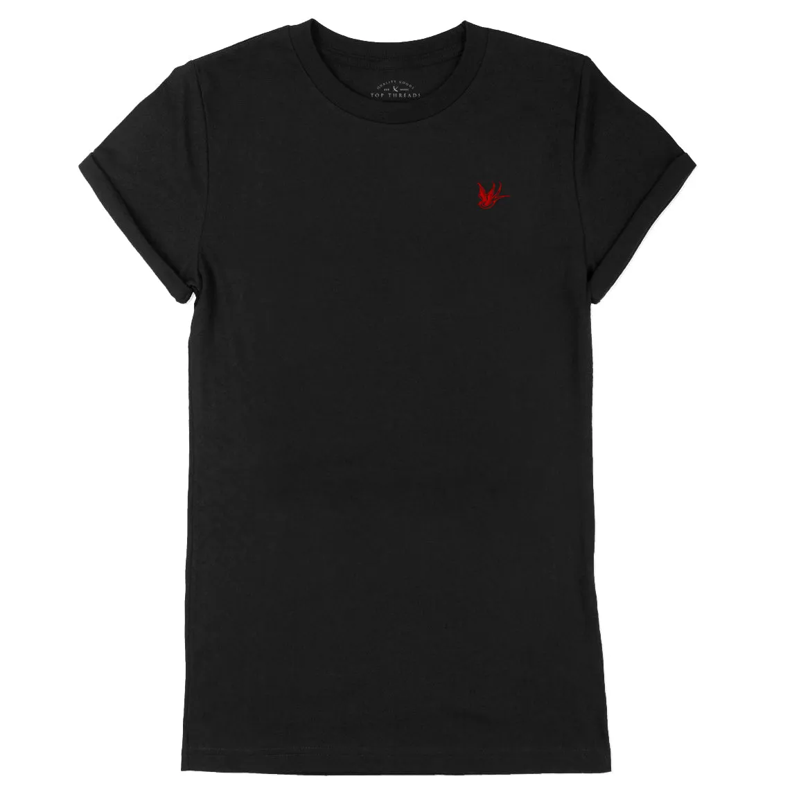 Cuffed Sparrow Tee - Black / Red