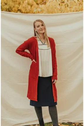 Cynthia Pocket Fit Cardigan Garnet