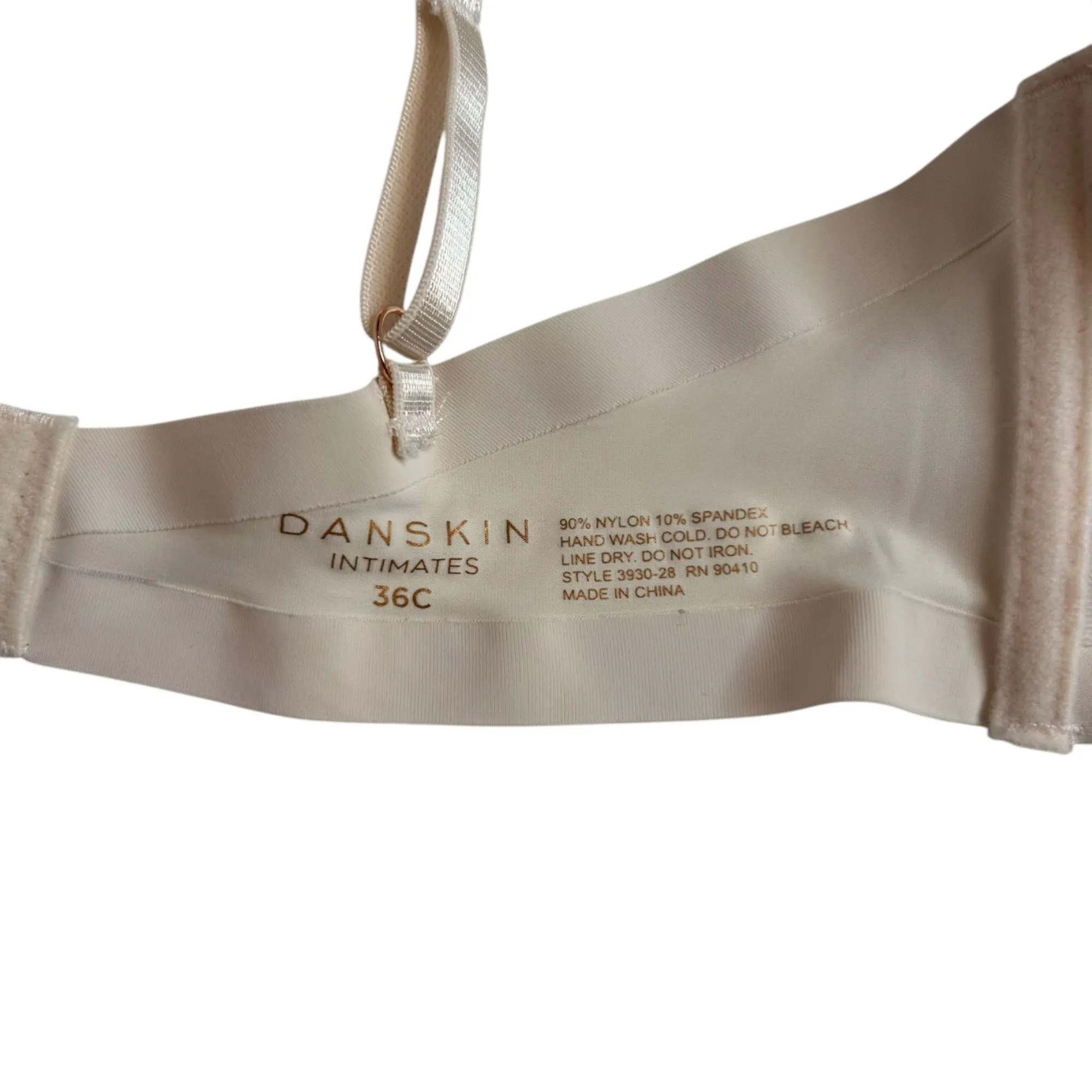 Danskin Lightly Lined Wire-Free Bra Ivory, Women's Size 36C