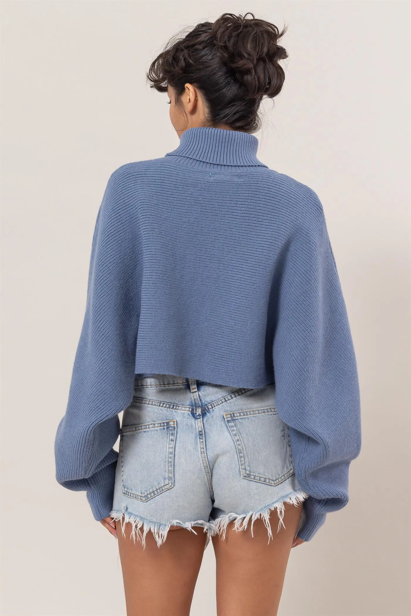 DZ24F792-Turtleneck Cropped Sweater