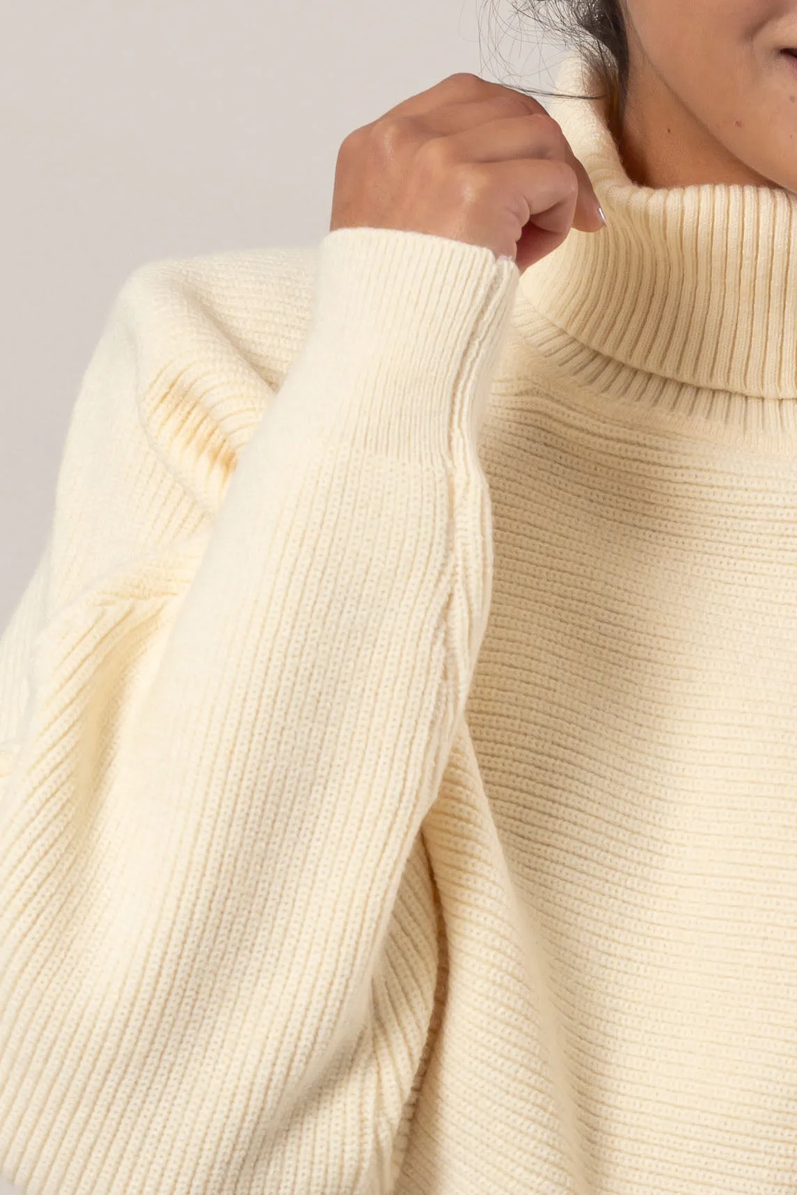 DZ24F792-Turtleneck Cropped Sweater