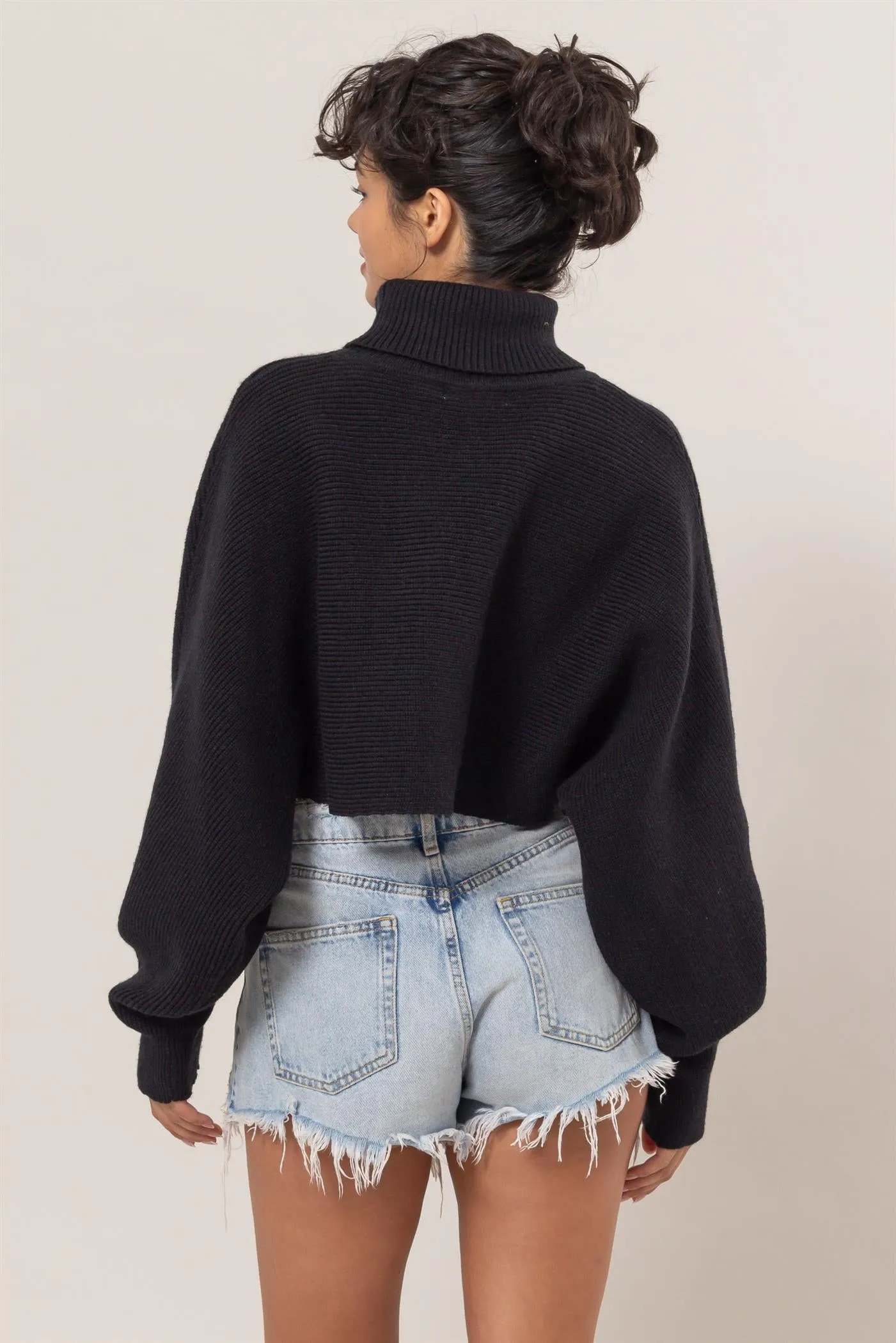 DZ24F792-Turtleneck Cropped Sweater