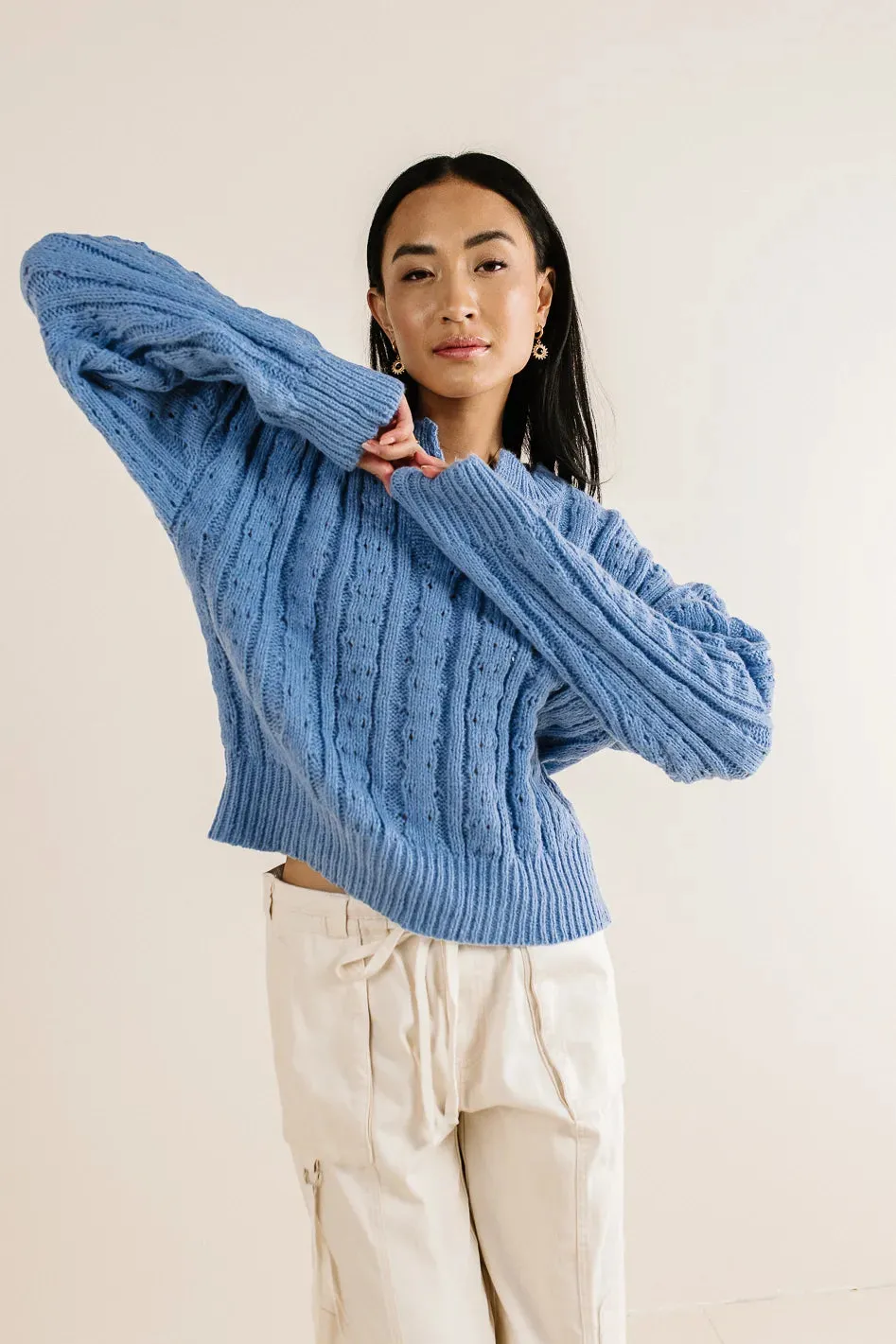 Emilia Knit Sweater in Blue