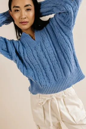 Emilia Knit Sweater in Blue