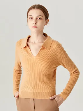 Favorite Festivities Bright Orange Ribbed Knit Cuff Sleeve Sweater