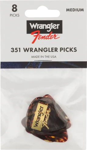 Fender and Wrangler Picks, 351 Shape, Tortoiseshell, (8)