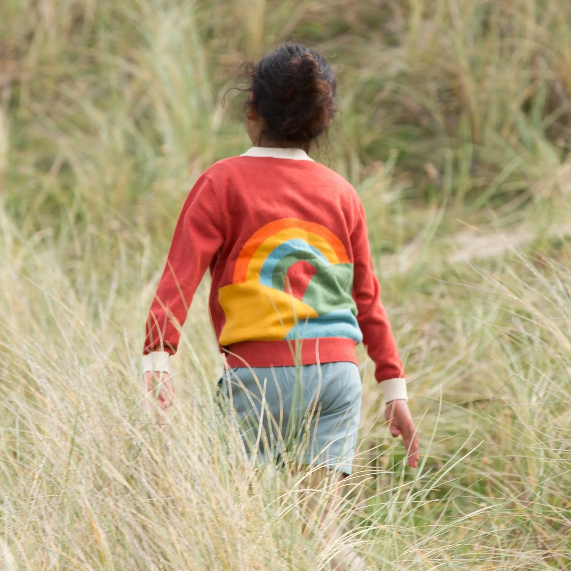 From One To Another Rainbow Design Knitted Cardigan