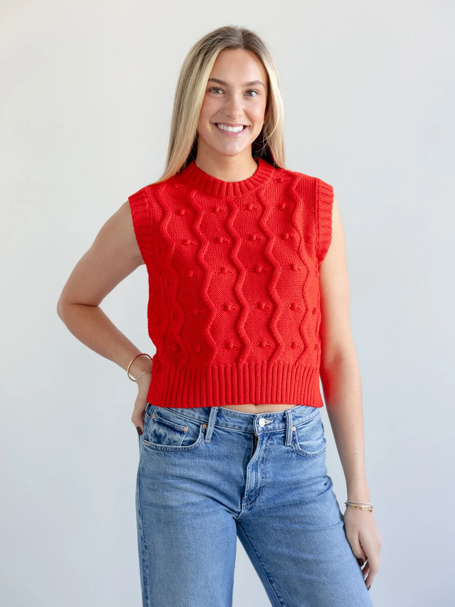 GiGi Bubble Vest in Red