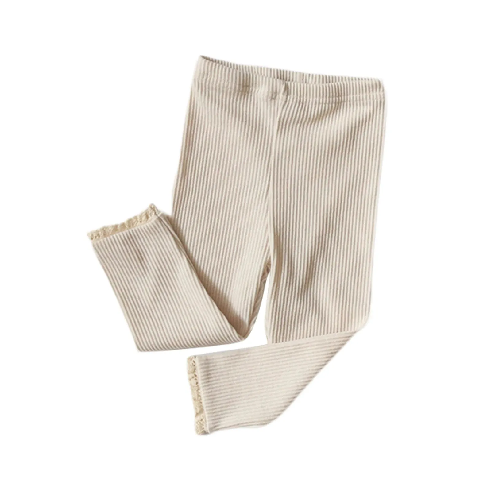 Girl's Neutral Colors, Soft, Ribbed Leggings