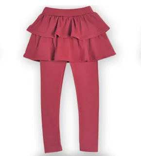 Girls School Uniform Pants Ruffle Skirt Pants Warm Leggings with Skirt