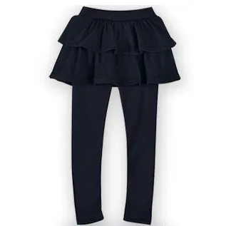 Girls School Uniform Pants Ruffle Skirt Pants Warm Leggings with Skirt