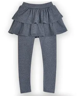 Girls School Uniform Pants Ruffle Skirt Pants Warm Leggings with Skirt