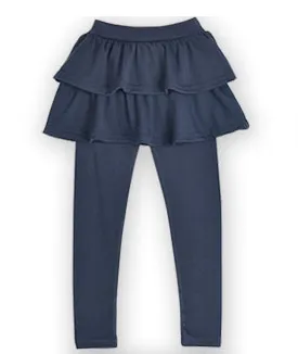 Girls School Uniform Pants Ruffle Skirt Pants Warm Leggings with Skirt