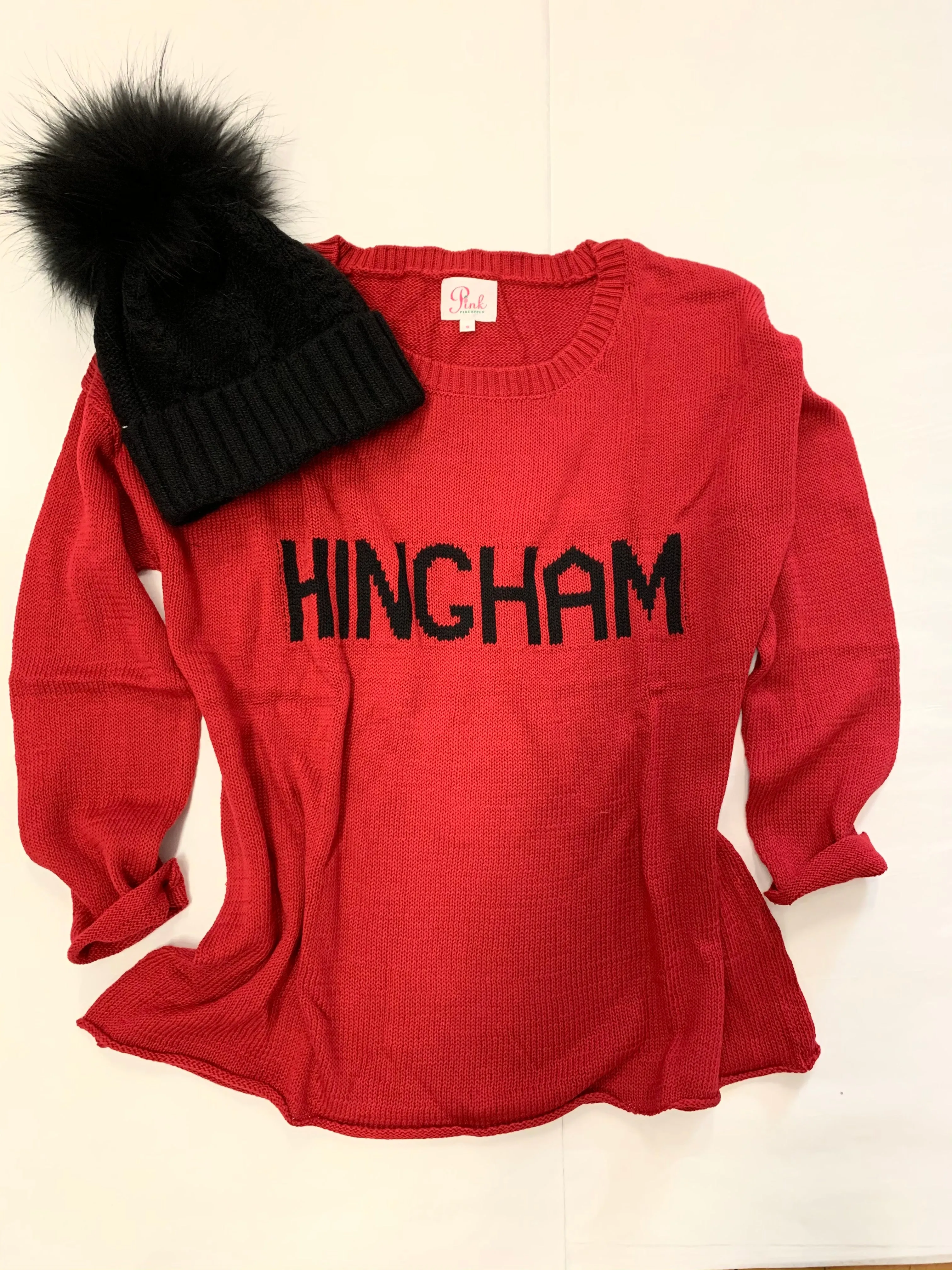 Hingham Cotton Sweaters and Pom Pom Hat