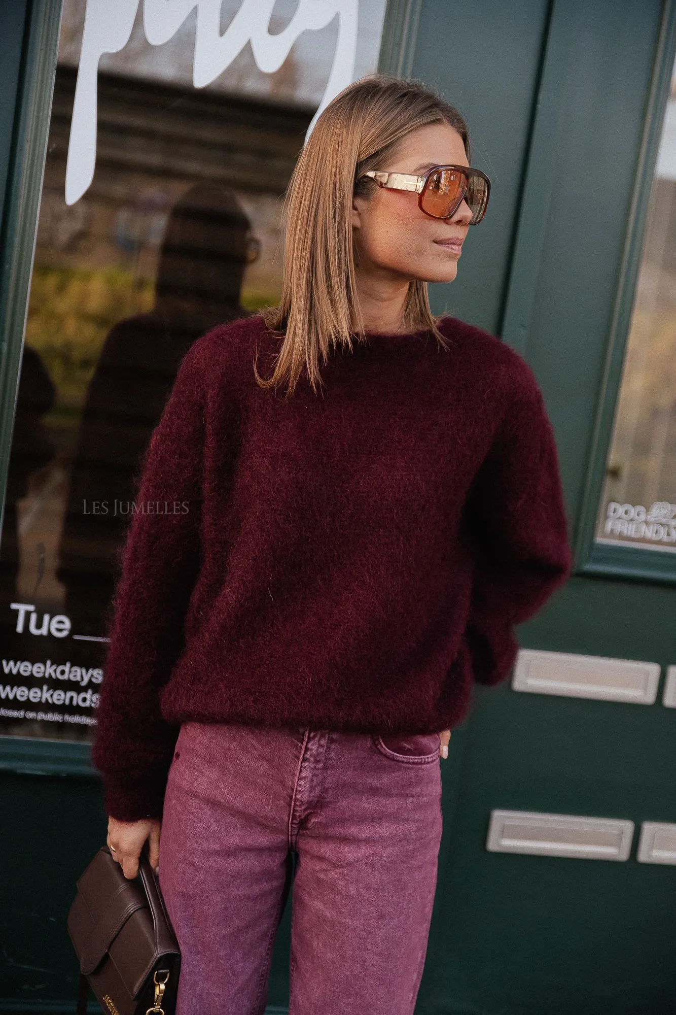 Joanne mohair jumper burgundy