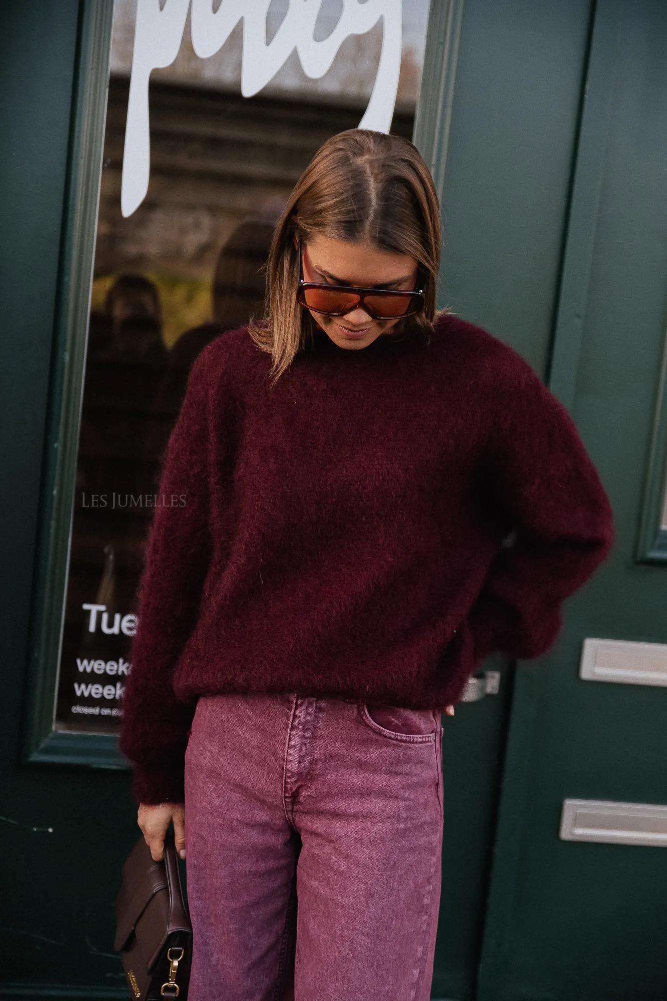 Joanne mohair jumper burgundy