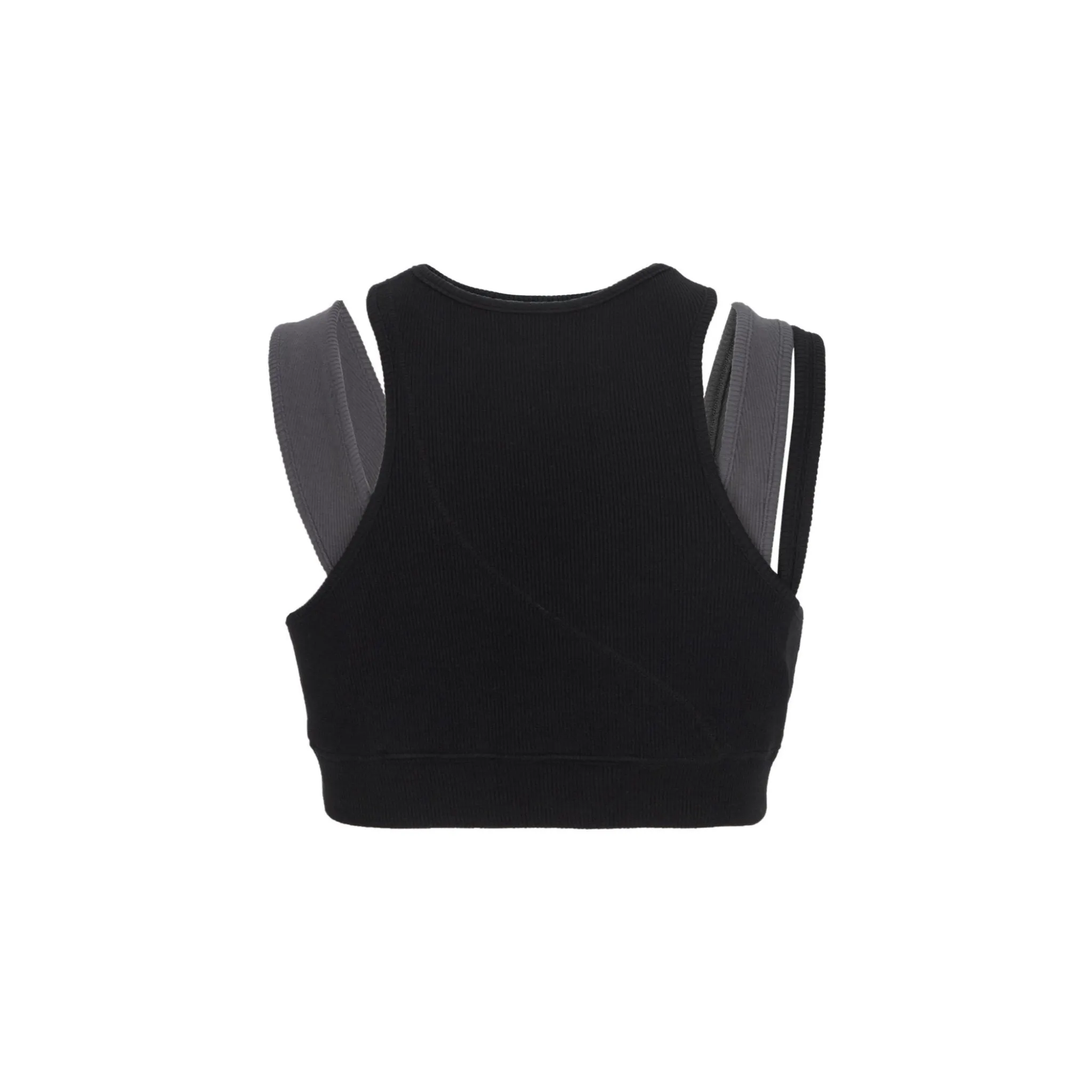 Layered Women Sporty Bra Black