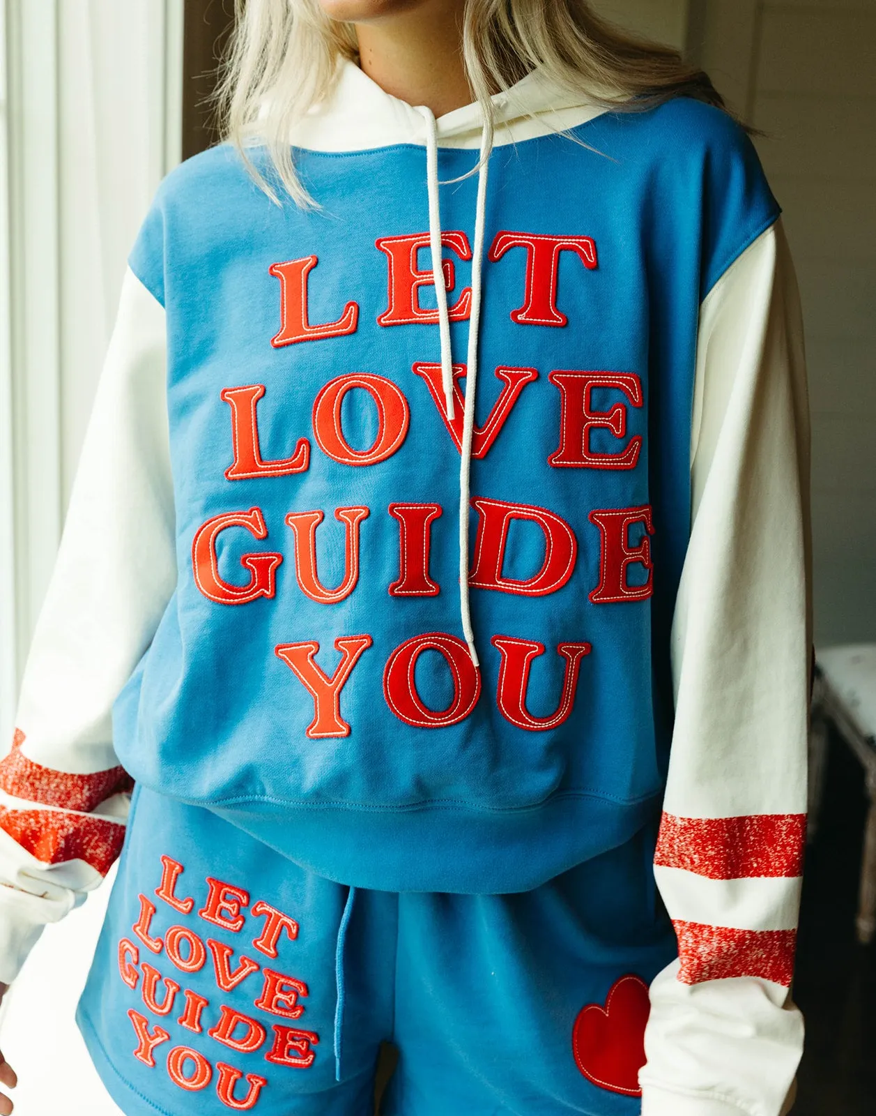 Let Love Guide You Sweatshorts - Blue