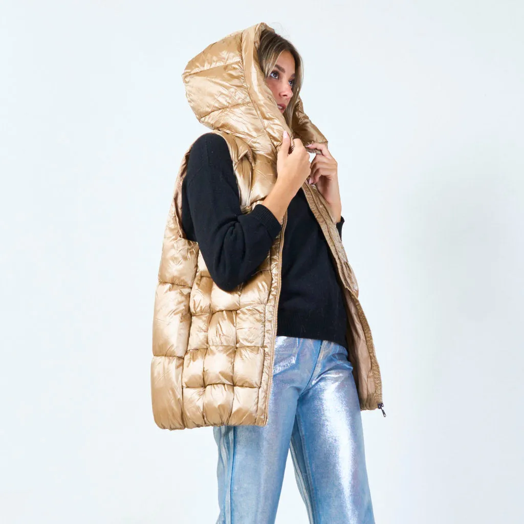 Lightweight puffer vest with high collar wholesale