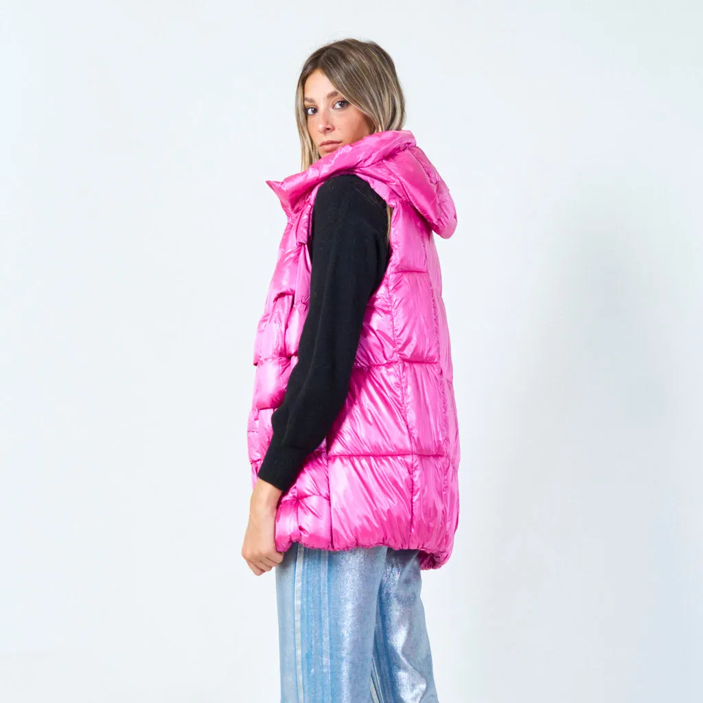 Lightweight puffer vest with high collar wholesale