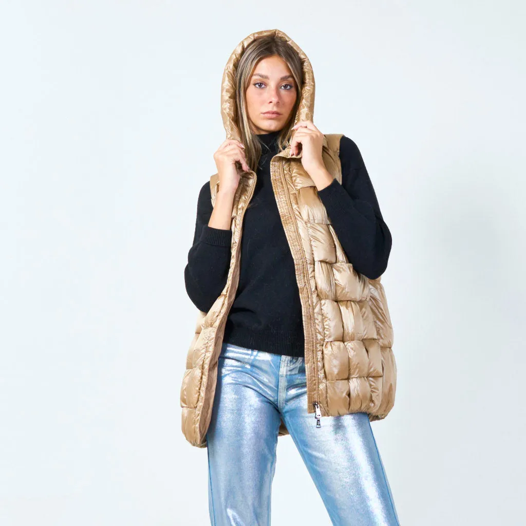 Lightweight puffer vest with high collar wholesale