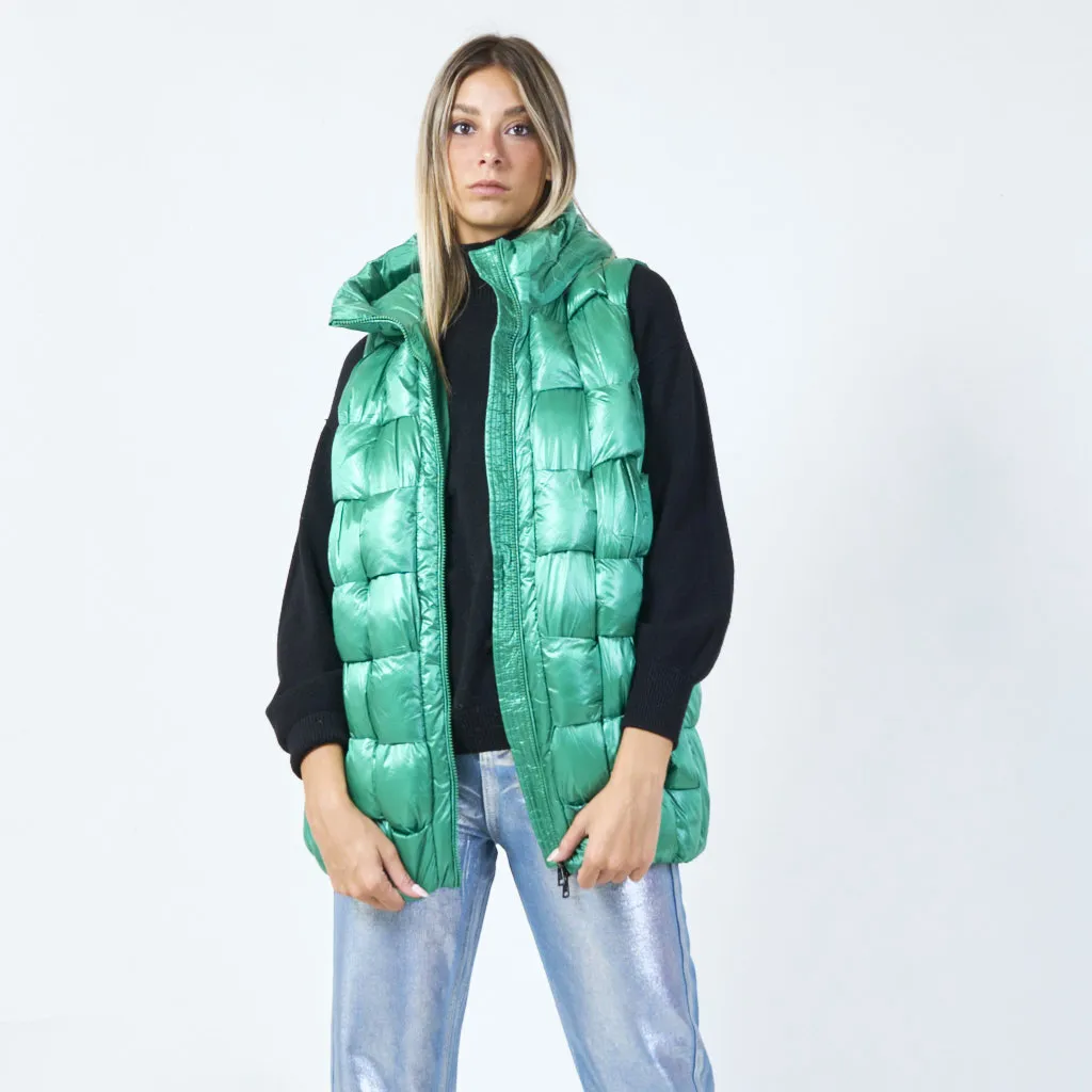 Lightweight puffer vest with high collar wholesale