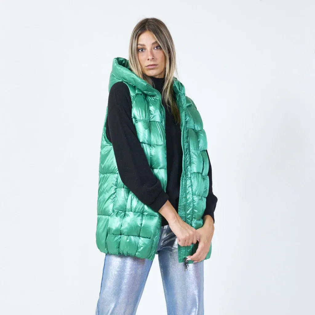 Lightweight puffer vest with high collar wholesale