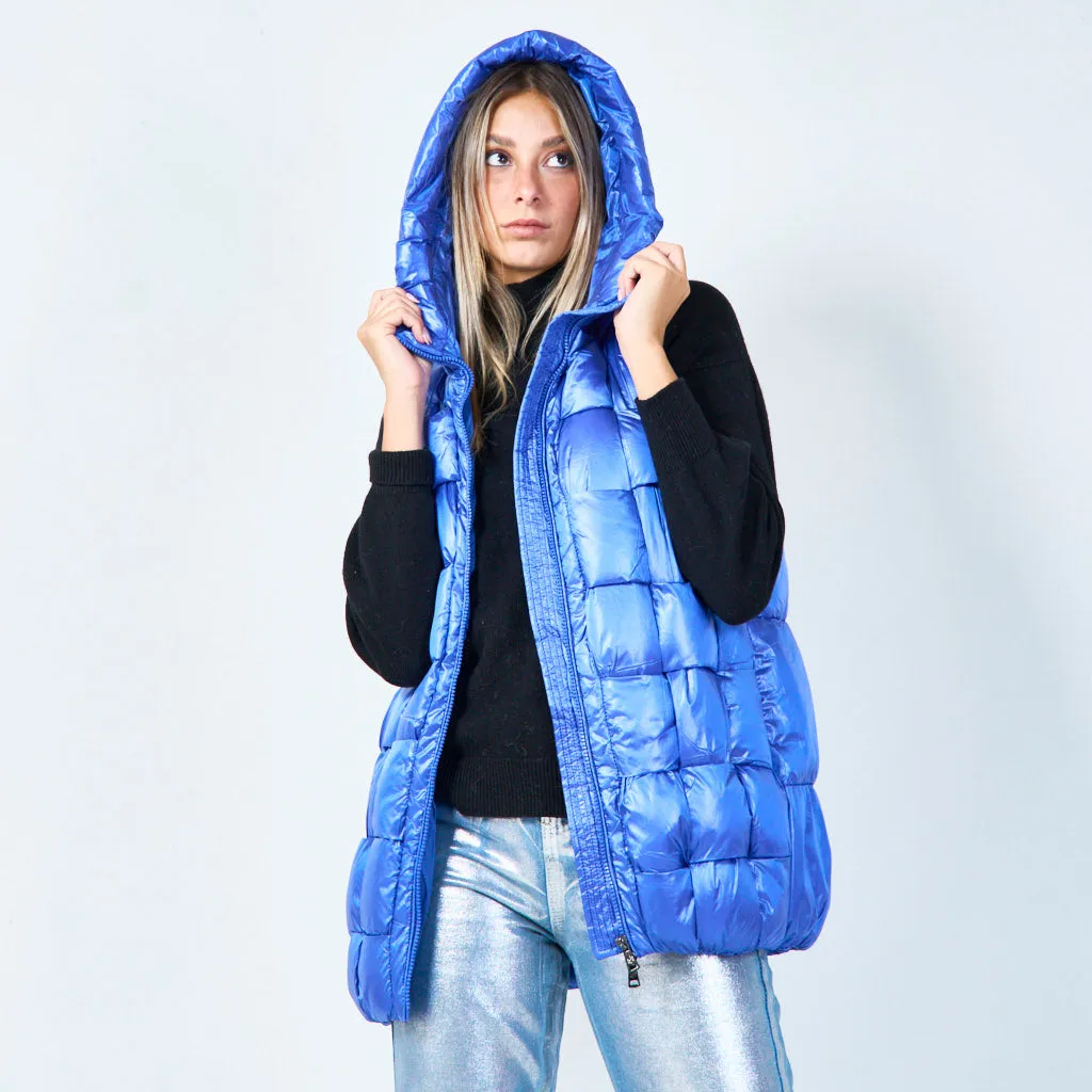 Lightweight puffer vest with high collar wholesale