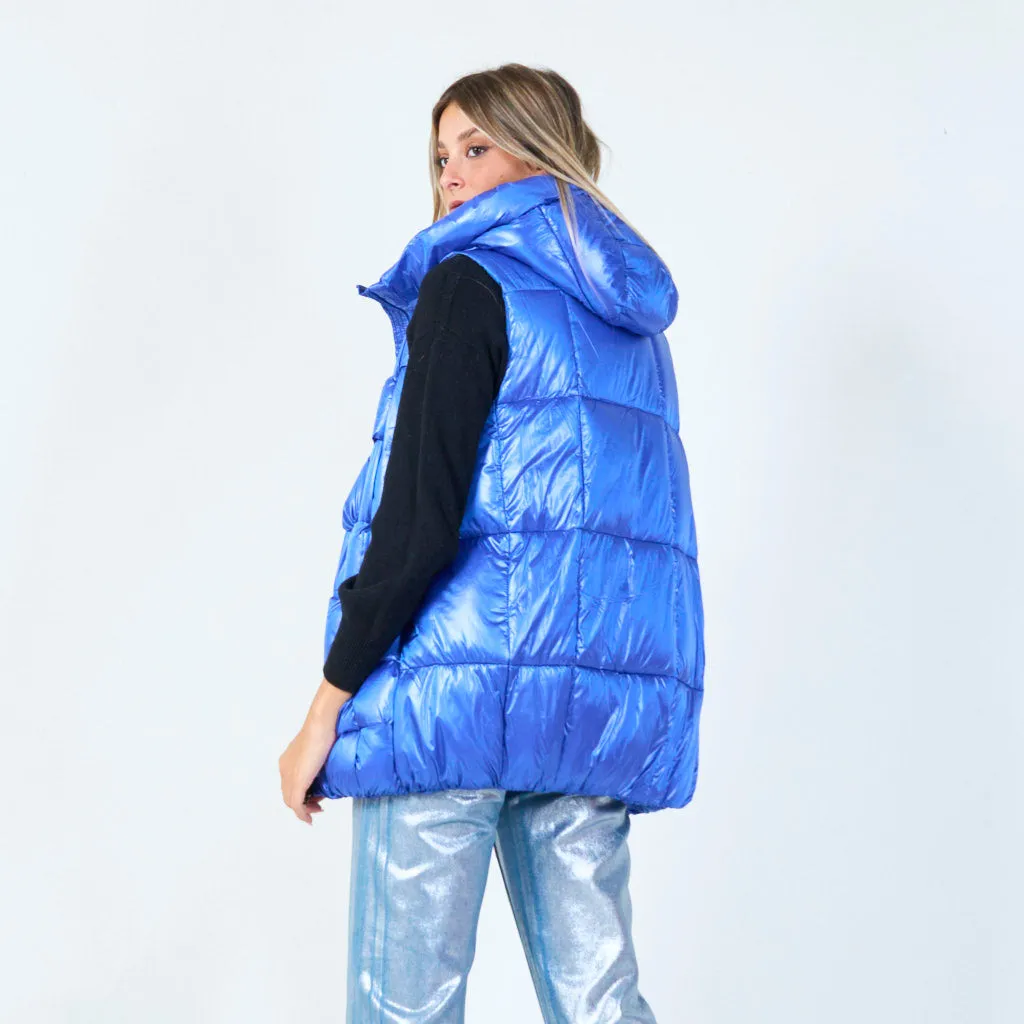 Lightweight puffer vest with high collar wholesale