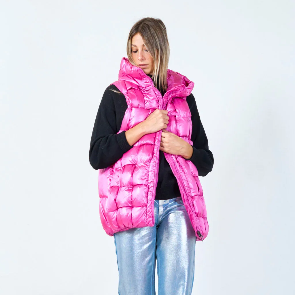 Lightweight puffer vest with high collar wholesale