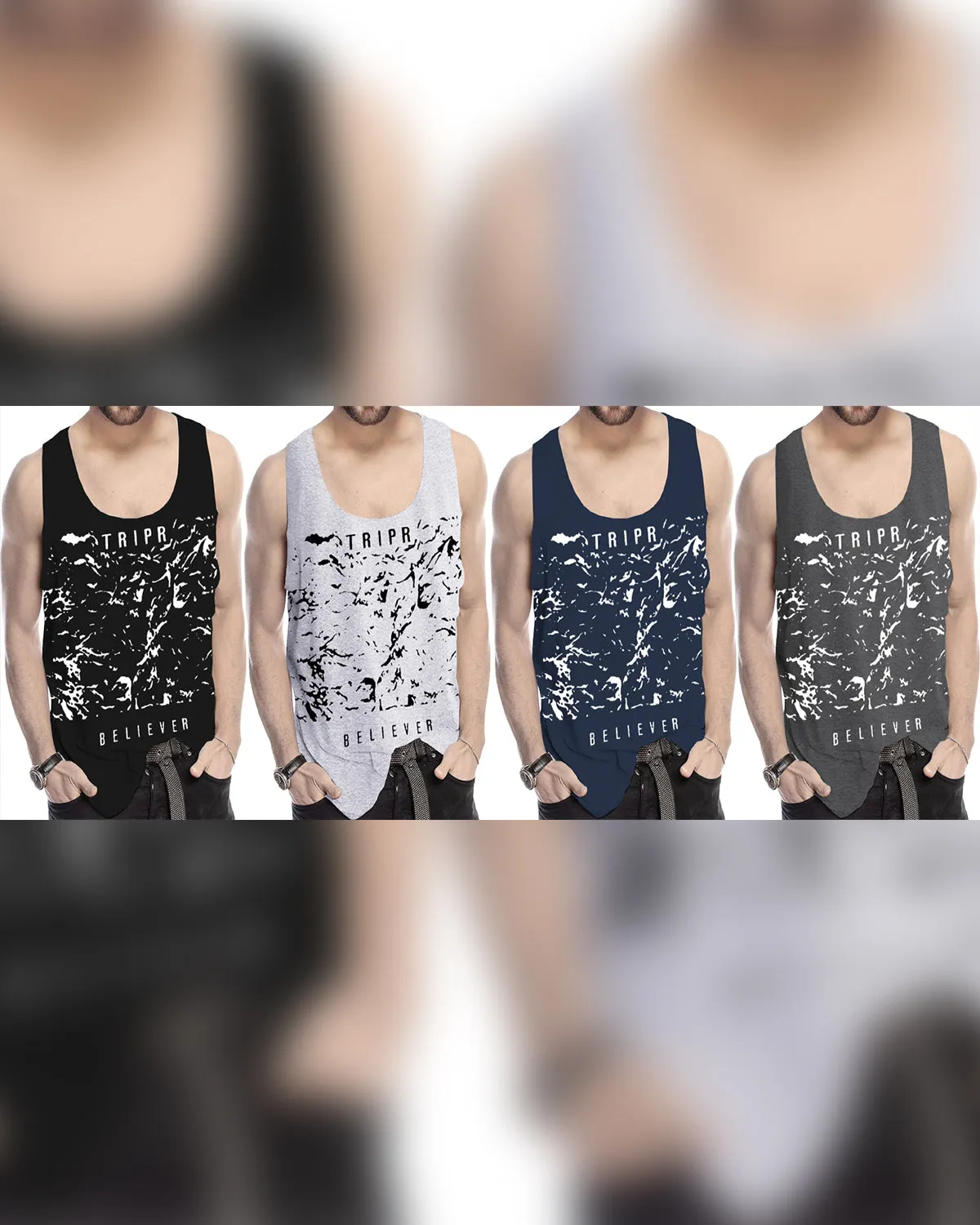 Men Vest Believer Printed (Pack of 4)