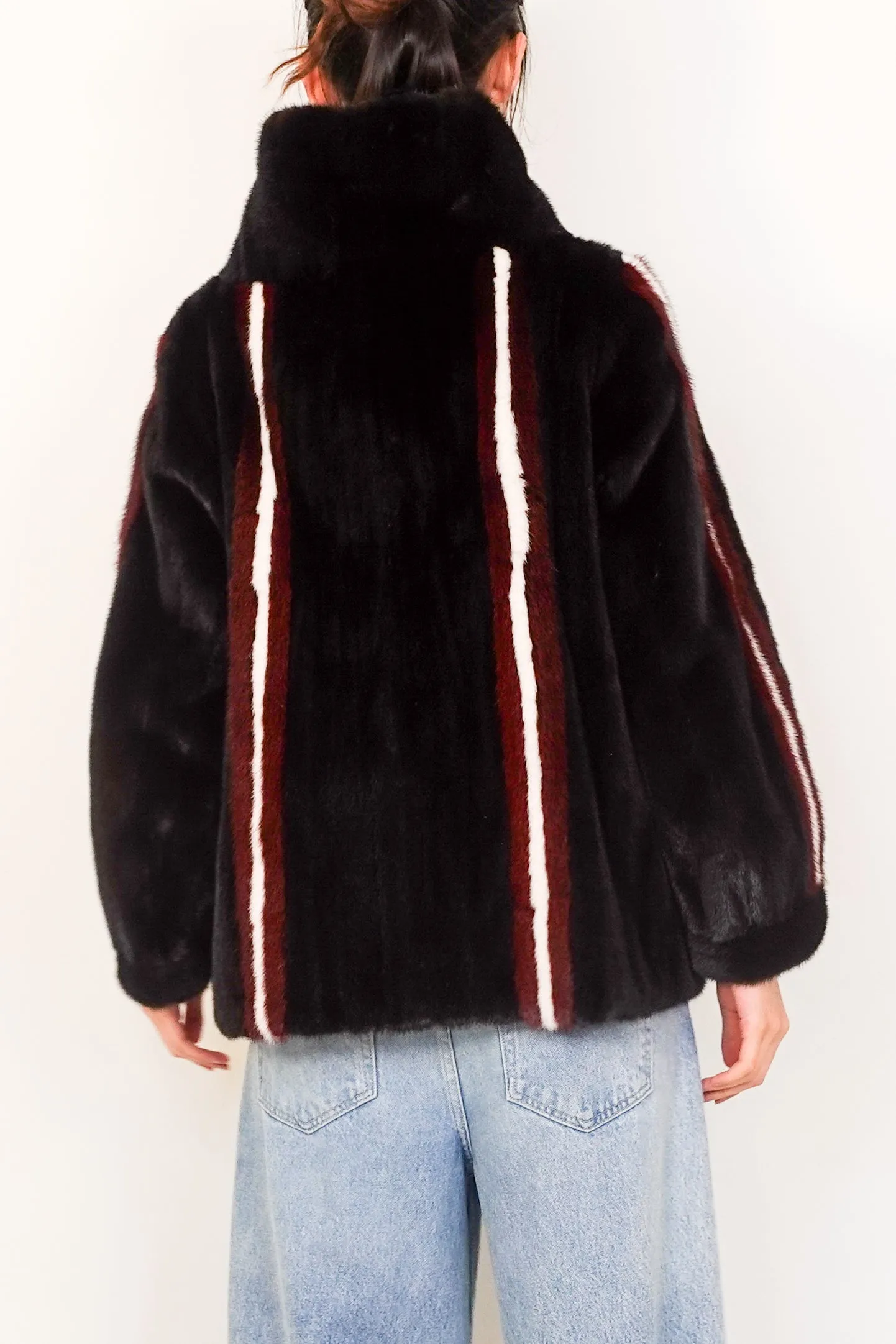 Mink jacket with sporty stripe £2k