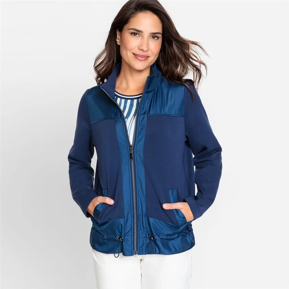 Olsen Jersey jacket with stand-up collar in Cora Fit