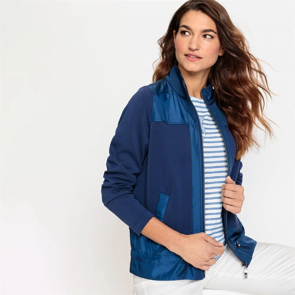 Olsen Jersey jacket with stand-up collar in Cora Fit