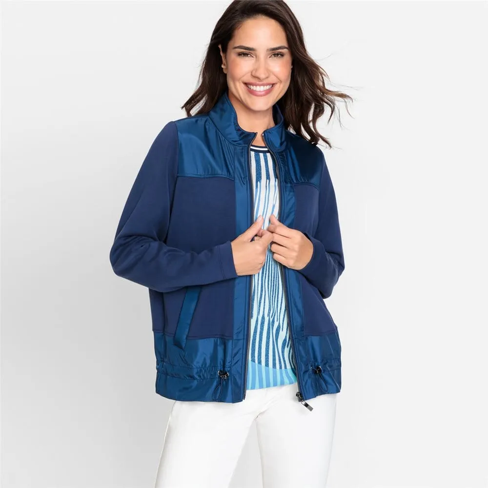 Olsen Jersey jacket with stand-up collar in Cora Fit