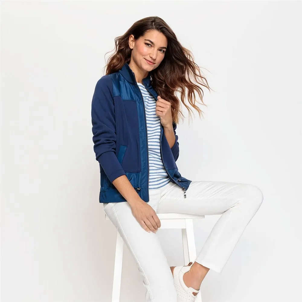 Olsen Jersey jacket with stand-up collar in Cora Fit