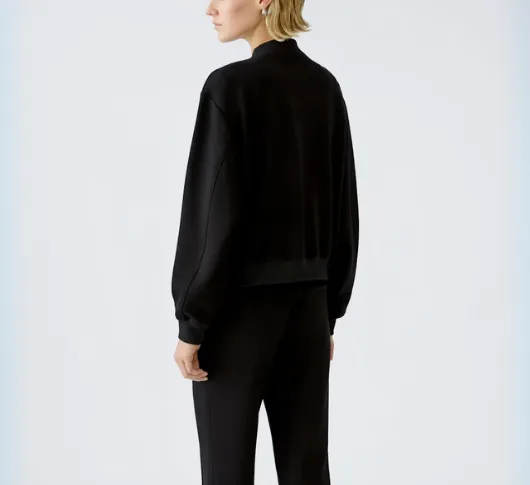 OUI - Jersey Baseball Jacket in Black